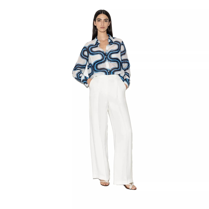 Luisa Cerano  Gabardine-Wideleg-Pants off-white(Image 2)