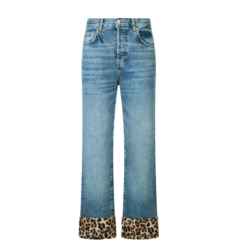 LIU JO Jeans Straight-Cut Cropped Denim Jeans Blue