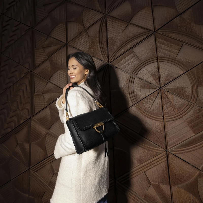 Abro Schultertasche Schultertasche TEMI schwarz