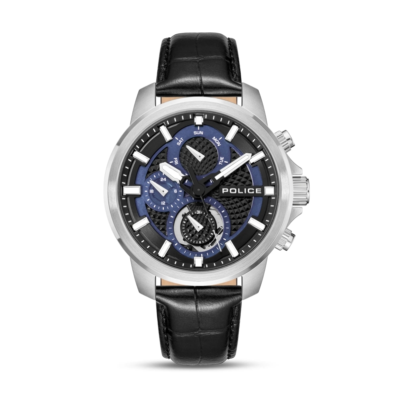 Police Automatikuhr Quarzuhr Newport schwarz