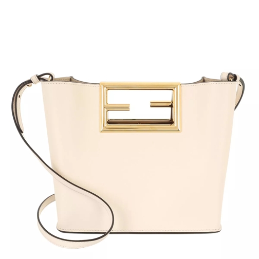 Fendi Shopping Bag Leather White Rymlig shoppingväska