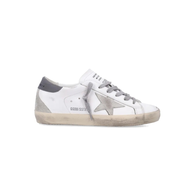 Golden Goose Low-Top-Sneaker Vintage-Effect White Leather Low-Top Sneakers With White