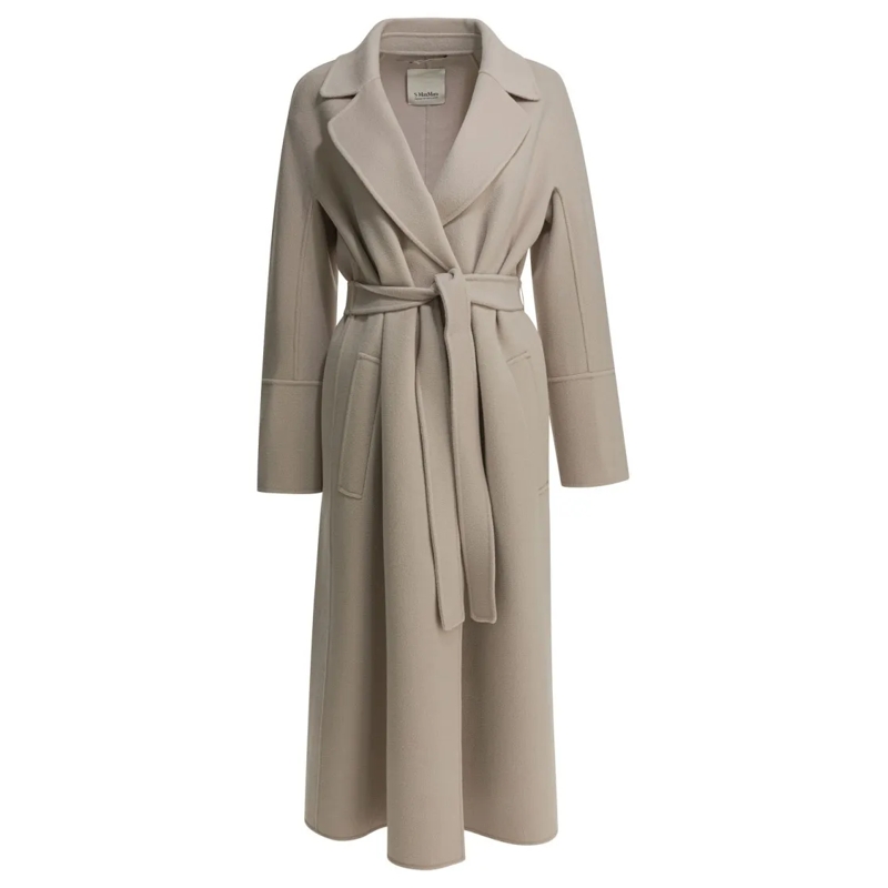 Max Mara Overgangsmantel Tailored Beige Alpaca Blend Long Coat Neutrals