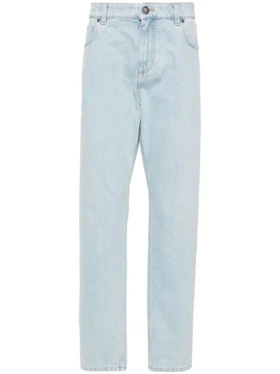 Thumbnail - Balmain - Mid-Rise Straight Jeans - Größe 34 - blau