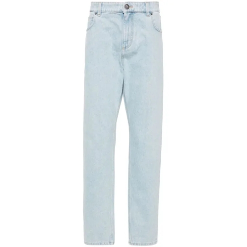 Balmain Mid-Rise Straight Jeans Blue 