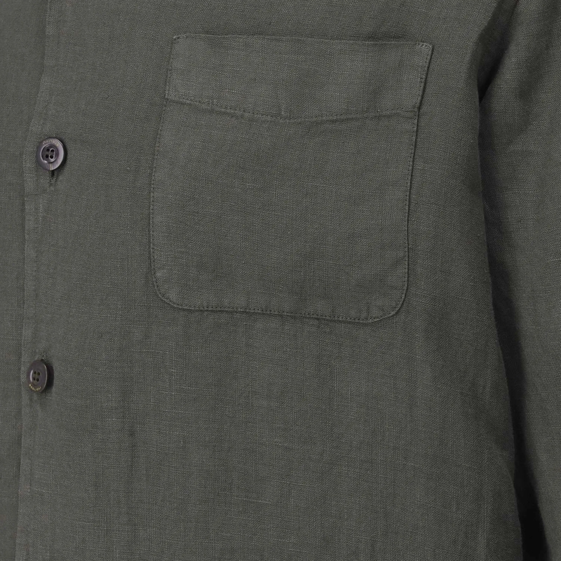 Boglioli Colbert Hemd aus Leinen Graugrün(Image 5)