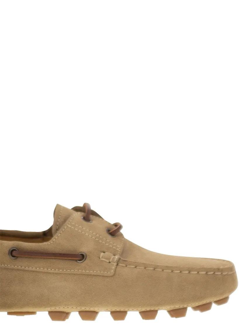 Thumbnail - Tod's Loafer - Rubber Bubble Suede Boat - Gr. 7_5 - in Beige - für Damen
