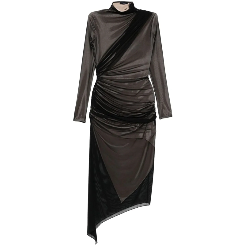 Mugler Midikleid Dresses Blackchampagne schwarz