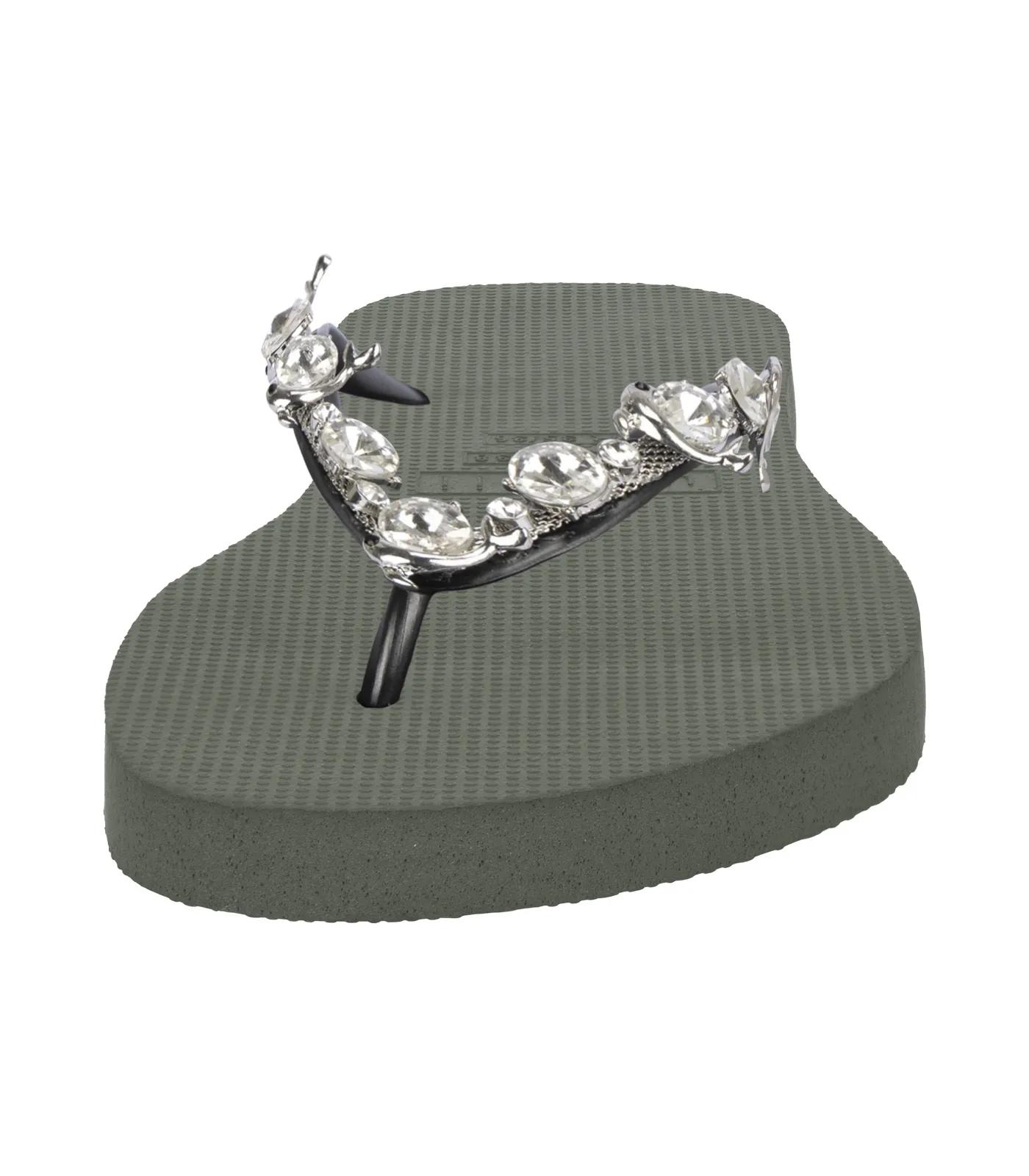 Thumbnail - UZURII Slipper & Pantoletten - platte hausschuhe Chrystal Dolphin - Gr. 37,5 (EU) - in Grün - für Damen