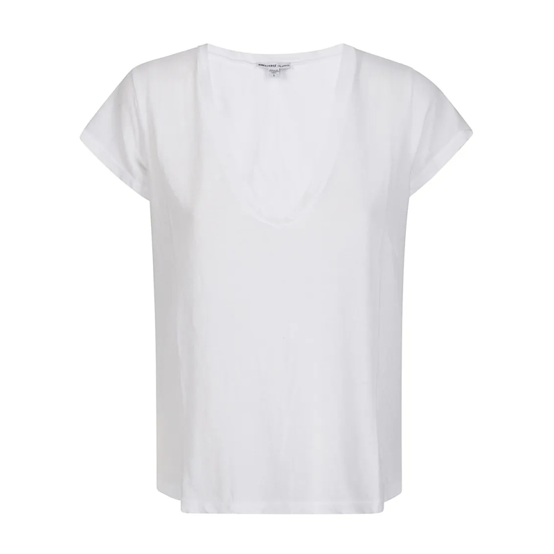 James Perse T-shirt High Gauge Jersey Deep V T-Shirt White