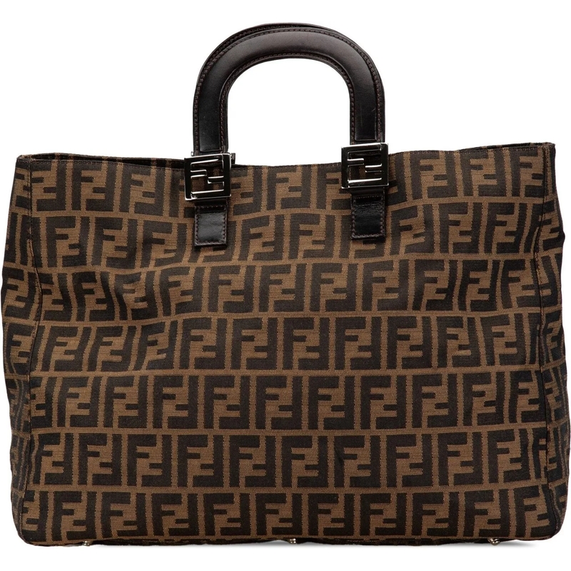 Fendi Shopper Large Zucca Canvas Twins Tote braun