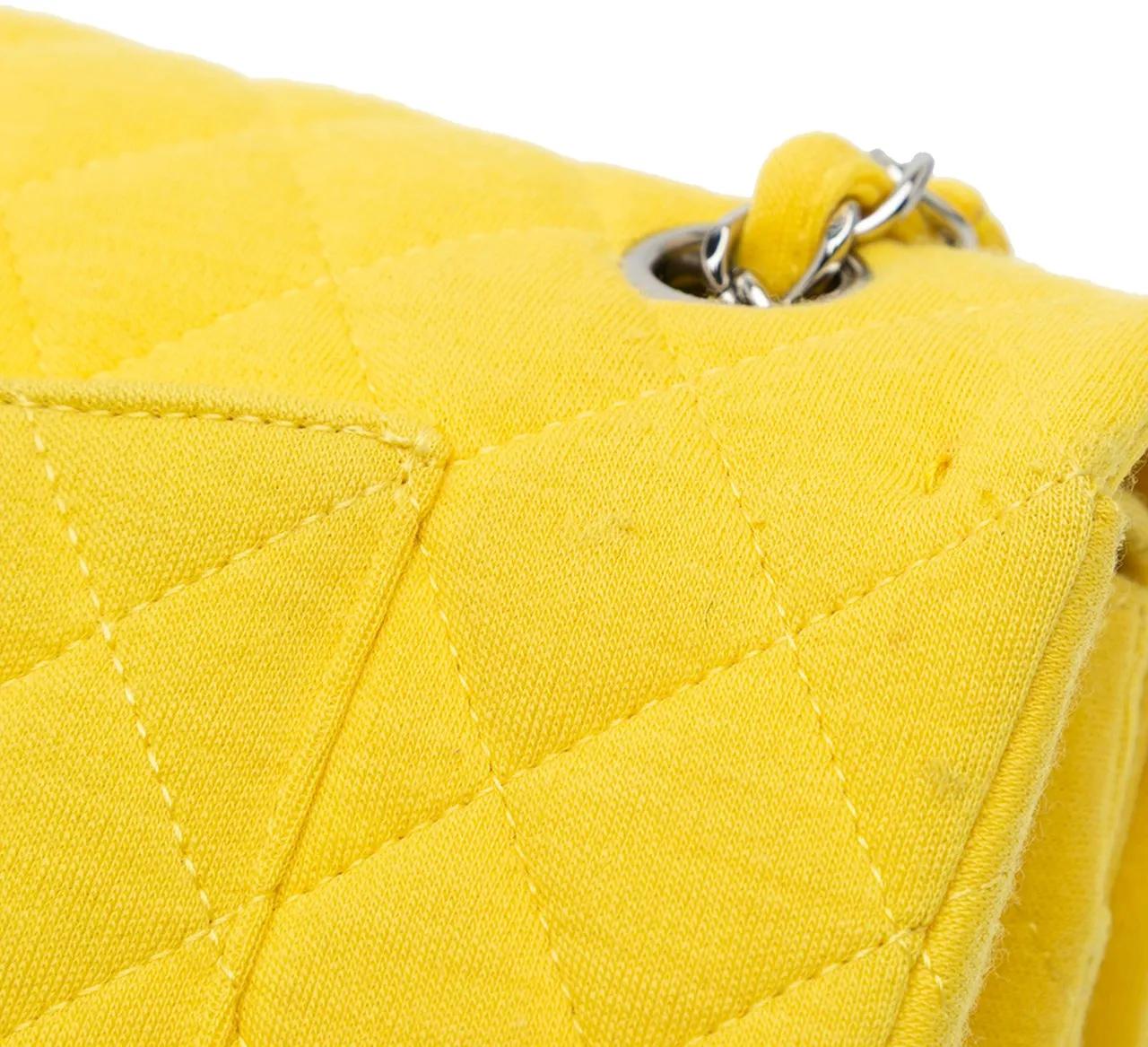 Thumbnail - Chanel Hobo Bags - 2014 Medium Classic Jersey Double Flap - Gr. unisize - in Gelb - für Damen