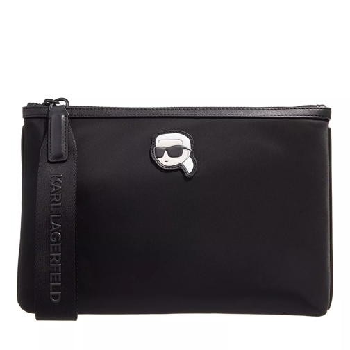 Karl Lagerfeld K/Ikonik 2.0 Nylon Small Pouch Black Handväska med väskrem