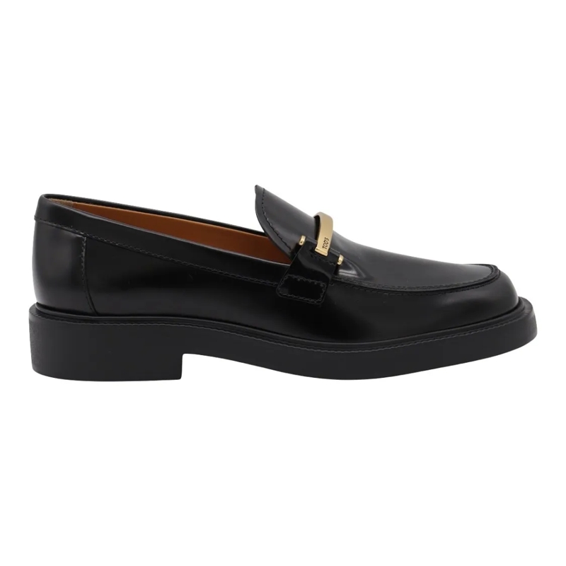 Tod's Ballerinas Polished Black Leather Flat Shoes Black