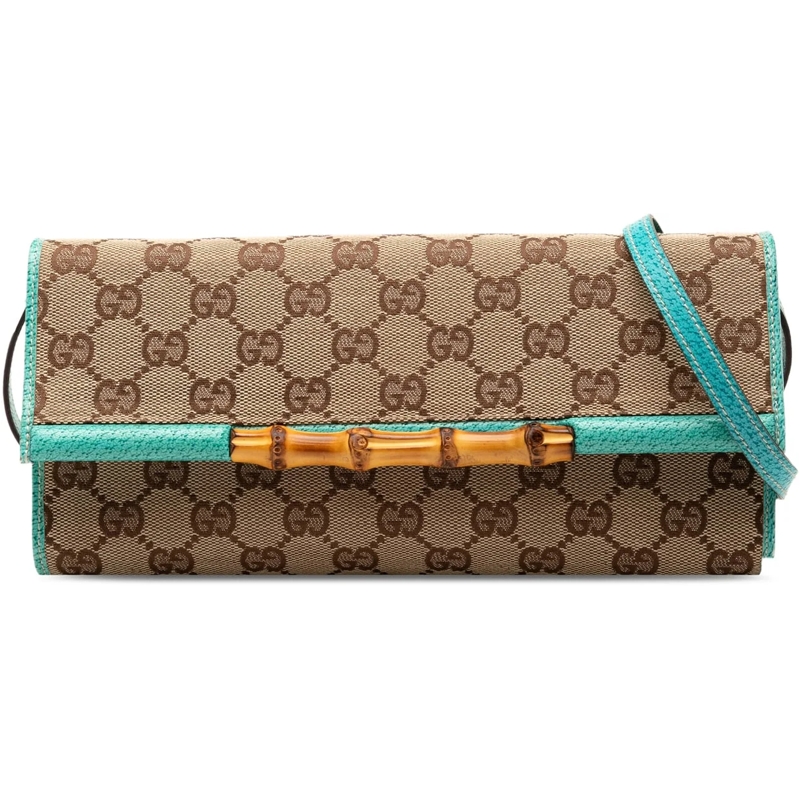 Gucci Schultertasche GG Canvas Bamboo Bar Crossbody braun