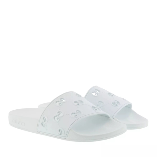 Gucci GG Rubber Slide Sandal Great White Slip-in skor