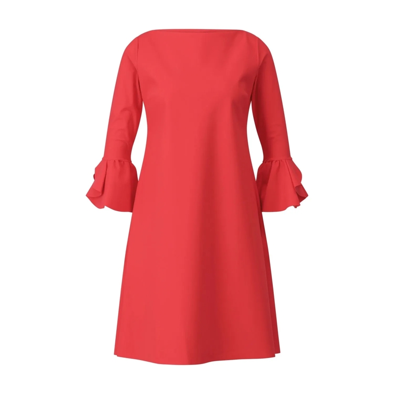 Chiara Boni Midikleid Midikleid Acura mit Trompetenärmeln Rot
