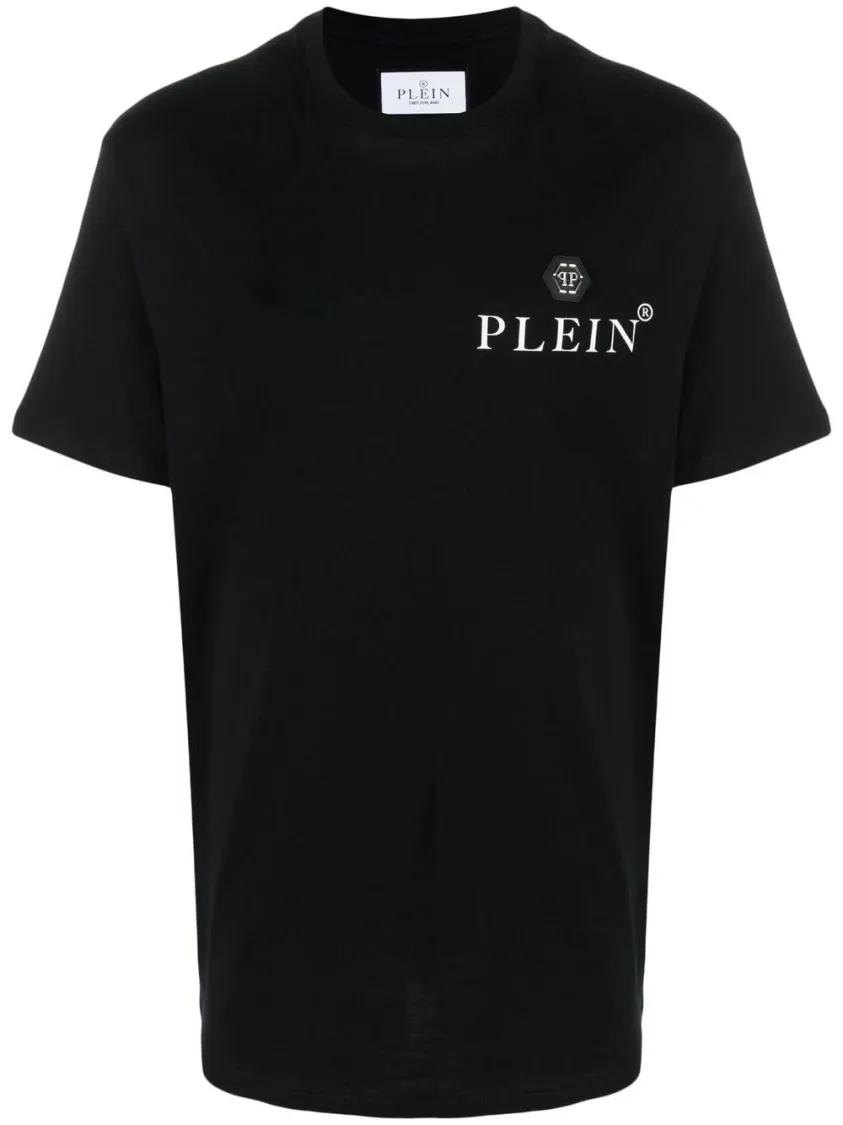 Thumbnail - Philipp Plein - Logo-Plaque Cotton T-Shirt - Größe L - schwarz