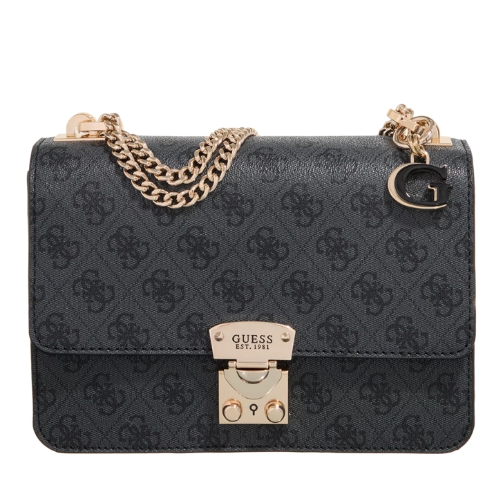 Guess Eliette Logo Cnvrtble Xbdy Flp Coal Logo Crossbody Bag
