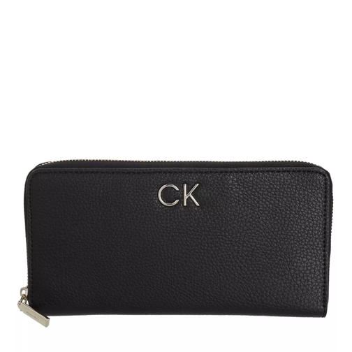 Calvin Klein Re-Lock Slim Wallet Large Black Portemonnaie mit Zip-Around-Reißverschluss