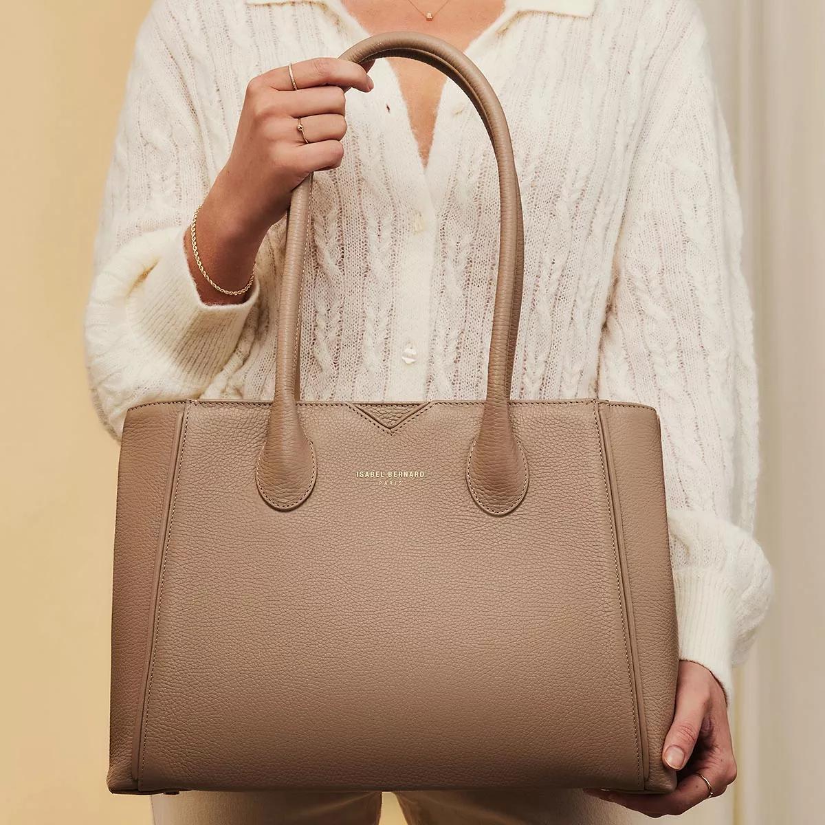 Thumbnail - Isabel Bernard Aktentaschen - Honoré Cloe Taupe Calfskin Leather Handbag - Gr. unisize - in Taupe - für Damen