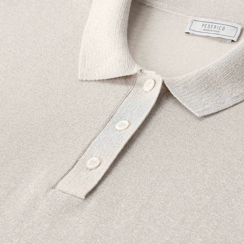 Peserico Poloshirt Glitzerndes Poloshirt grau(Image 4)