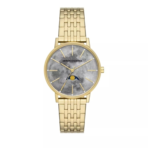 Armani Exchange Moonphase Multifunction Stainless Steel Watch Gold Multifunctioneel Horloge