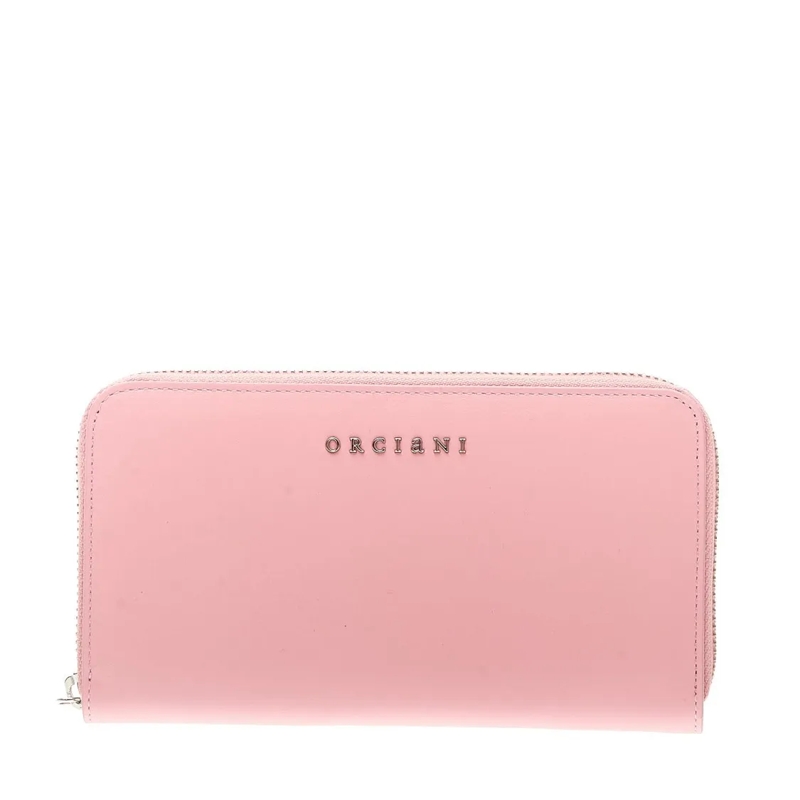 Orciani Geldbörse Full Zip Pink Leather Wallet Pink