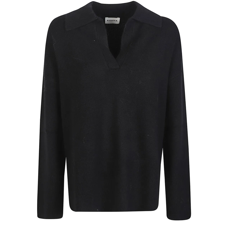 P.A.R.O.S.H.  Loira Polo Neck Sweater Black schwarz
