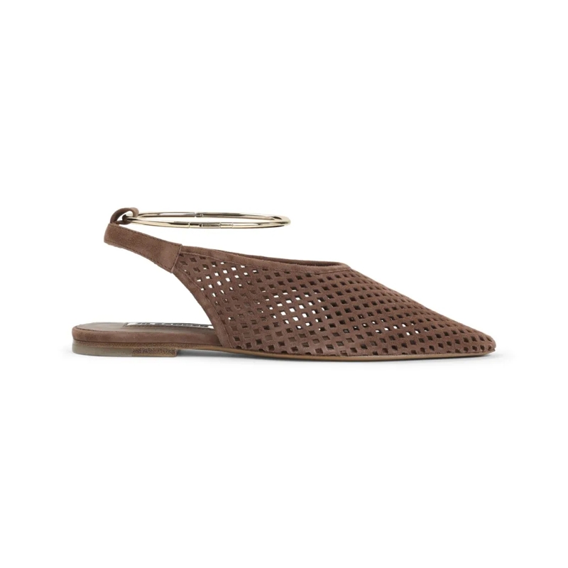 Jil Sander Escarpins Pointed Toe Flat Slingback Pumps Brown