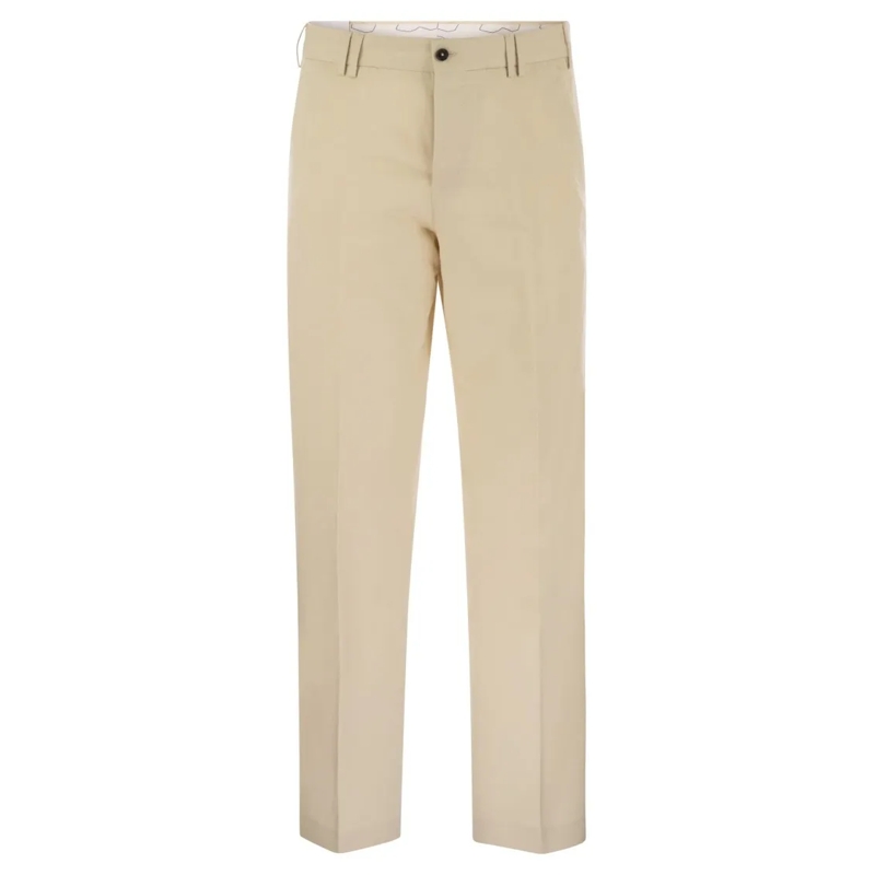 Pt Torino Pantalon de costume Michael - Straight-Leg Cotton Linen Trousers Neutrals