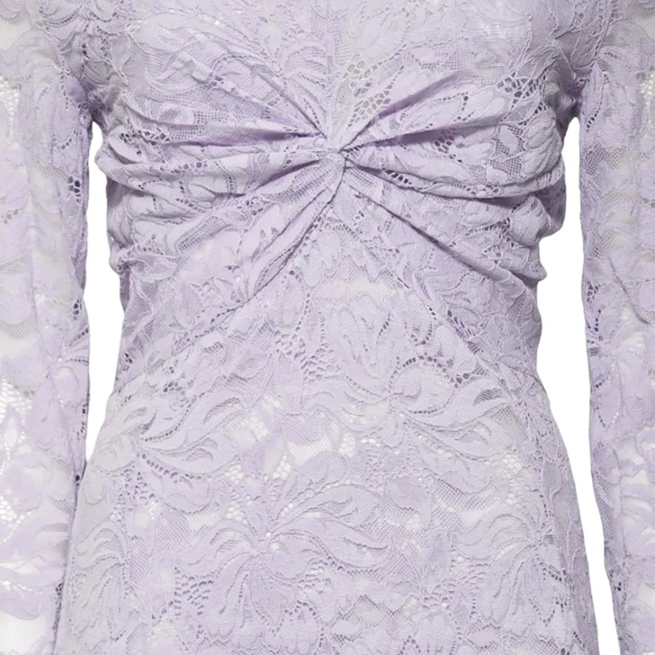 オールインワン・サロペット Rabanne Long Lilac Lace Dress Bardot Neckline Rabanne Bardot-neckline Lace Maxi Dress | Purple | FARFETCH