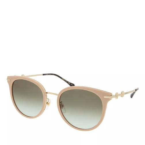 Gucci GG1015SK-002 56 Sunglass Woman Injection Ivory-Gold-Green Sonnenbrille