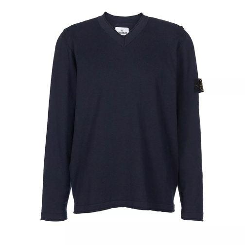 Stone Island V Neck Knit  V0020 navy Maglione