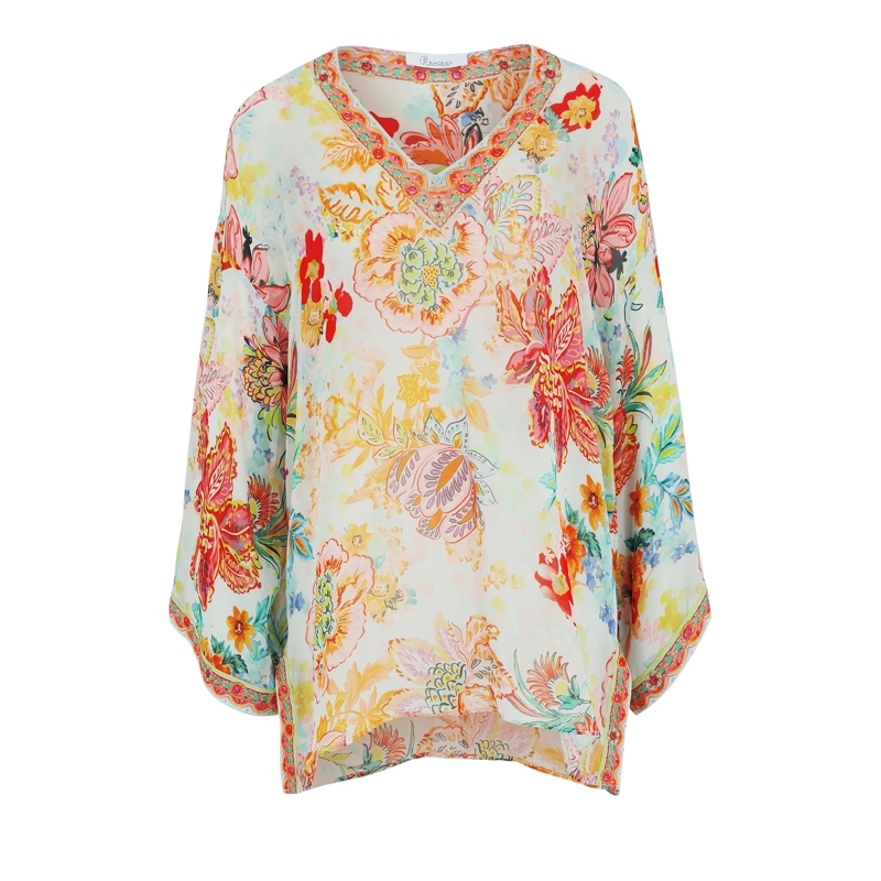 Princess goes Hollywood Tunika/Kaftan Tunika mit Schmucksteinen rot