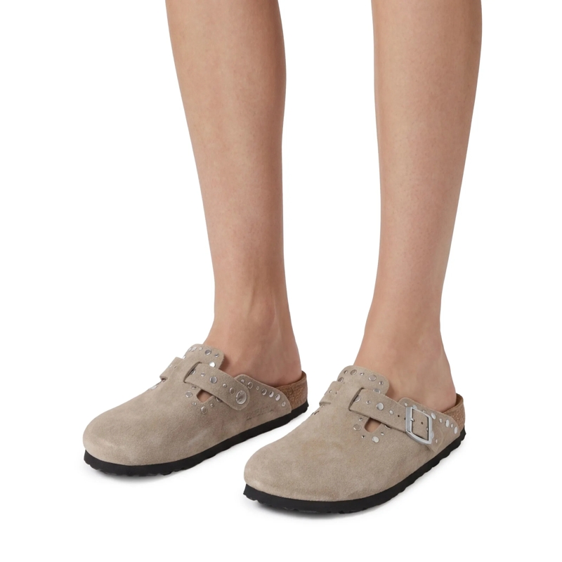 Birkenstock Schnürschuhe Birkenstock Boston Rivet Slippers Taupe 1030418 taupe(Image 3)