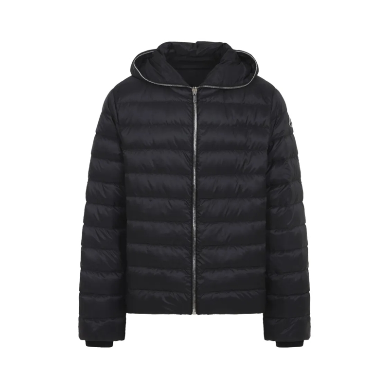 Moncler Daunenjacke Lightweight Quilted Jacket With Zipped Hood And Ri Black