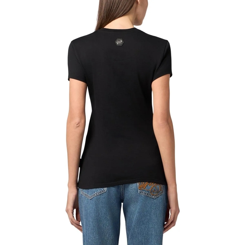 Philipp Plein T-Shirt Sexy Pure Fit T-Shirt Tennis Club Strass schwarz(Image 4)