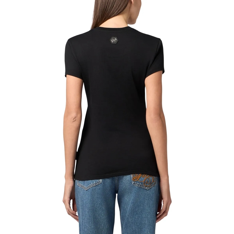 Philipp Plein T-Shirt Sexy Pure Fit T-Shirt Tennis Club Strass schwarz(Image 2)