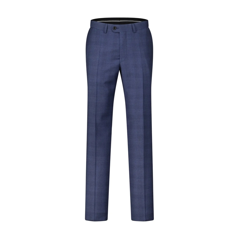 Dressler  Anzughose aus Schurwolle mit kariertem Muster Dunkelblau