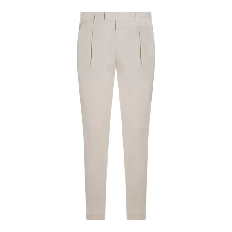 Pt Torino Chino Classic Tailored Trousers With Straight Leg Cut An Neutrals