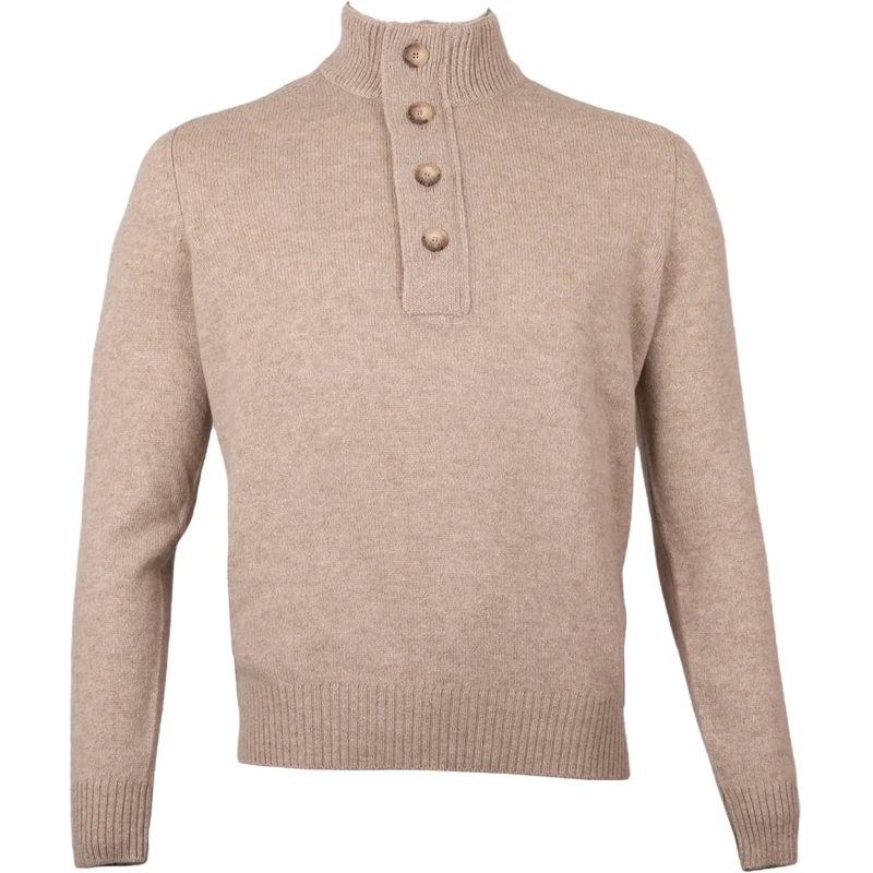 Gran Sasso Pullover Half zip trui beige beige