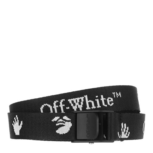 Off-White New Logo Mini Industrial Belt Black White Vävt skärp