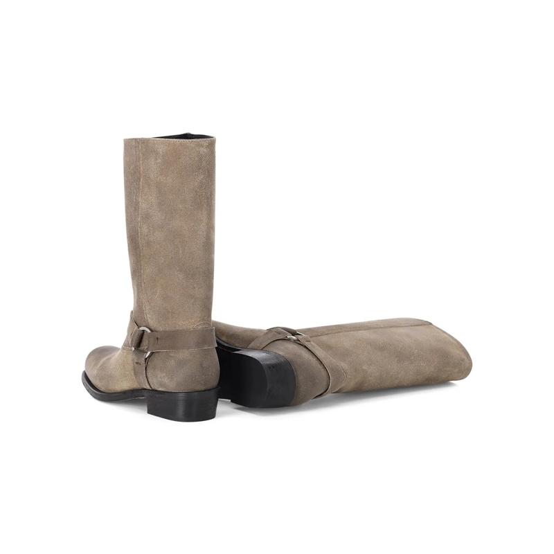 Golden Goose Stiefel Bikerstiefel aus Veloursleder beige(Image 3)