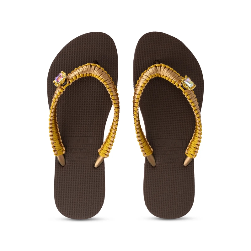 UZURII Flip Flops flip flop Taupe Macrame Switch mocca(Image 11)