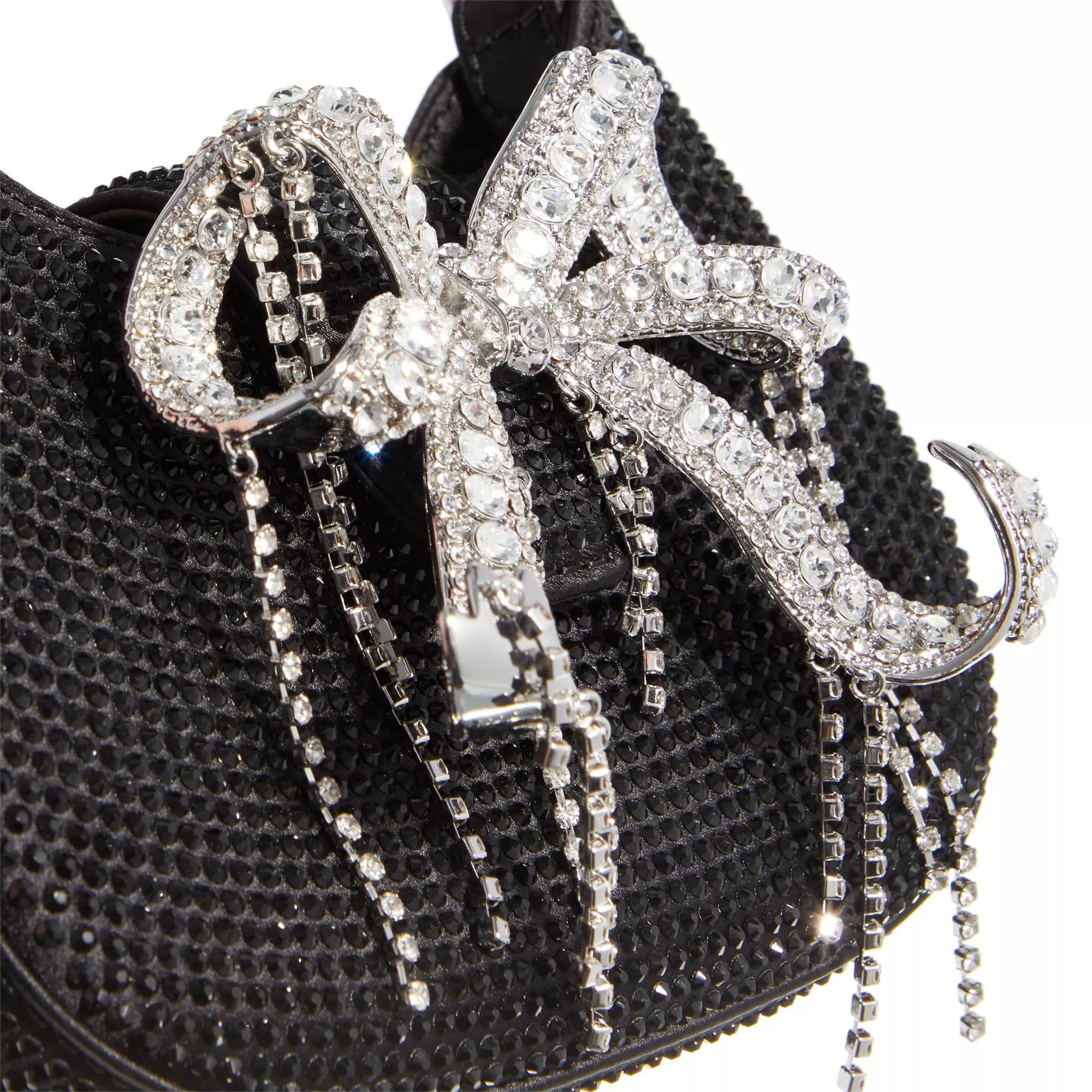 self-portrait Satchels Rhinestone Micro Crescent Bag in zwart