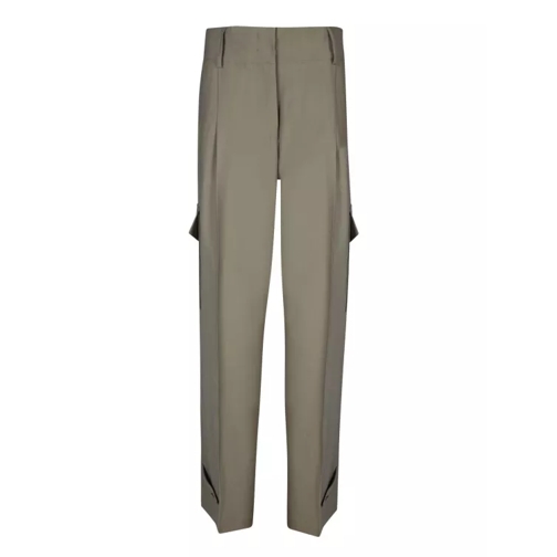 Blanca Vita Structured Viscose Twill Trousers Green 