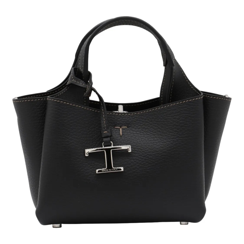 Tod's Sac à bandoulière Black Leather Structured Handbag Black