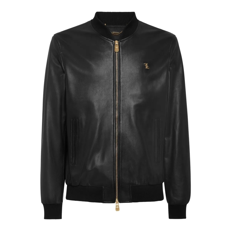 BILLIONAIRE Lederjacke Leder-Bomber Basic schwarz