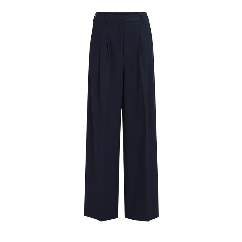 True Religion Hose - Gerades Bein- Buntfalte- Bügelfalte- Unifarbe blau